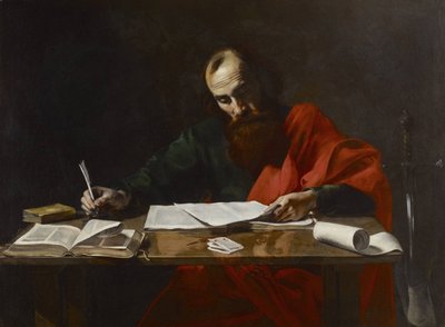 Saint Paul Writing His Epistles by Valentin de Boulogne